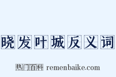 晓发叶城反义词是什么意思的图片